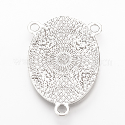 Сеттинги разъем сплава кабошон тибетском стиле&nbsp;TIBE-Q079-30x40-AS-LF