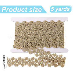 5 Yard Metallic-Garn-Bänder mit Blumen-Spitzenbesatz&nbsp;SRIB-HY0001-07C