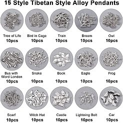150шт 15 стильные подвески из сплава в тибетском стиле на День учителя TIBE-FH0001-14