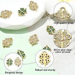 8 шт. 2 стиля латунных подвесок с микропаве из кубического циркония&nbsp;KK-YW0004-06