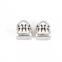 チベット風合金ヨーロピアンビーズ  カドミウムフリー＆鉛フリー  バッグ  アンティークシルバー  12x9x8mm  穴：4.5mm  約590個/1000g&nbsp;TIBEB-N007-035