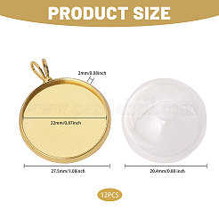 Наборы для самостоятельного изготовления полукруглых латунных и стеклянных подвесок DIY-CA0006-70