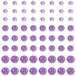 100 шт. 3 вида круглых бусин из натурального аметиста G-TA0002-46