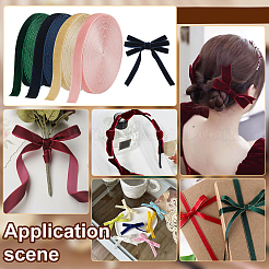 20 ярд двухцветной односторонней бархатной ленты SRIB-PH0001-46C