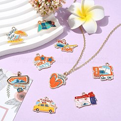 18 шт. 9 стиля подвески из сплава и эмали на туристическую тематику&nbsp;FIND-CJ0004-66