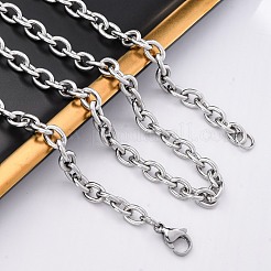 201 ожерелье из нержавеющей стали с цепочкой NJEW-Q013-12B-P