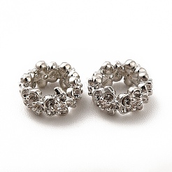 Реечное покрытие латунь микро паве кубический цирконий цветочные бусины KK-C010-33