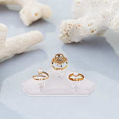 3-слотовые прозрачные акриловые подставки для колец для пальцев RDIS-WH0018-04