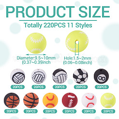 220 шт. 11 стиля 8 шарика из полимерной глины ручной работы&nbsp;CLAY-TA0001-88