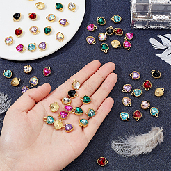 36шт 9 цвета стеклянные подвески GLAA-OC0001-30