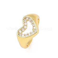 Манжеты из латуни с микро паве кубический цирконий для женщин RJEW-Z113-41G
