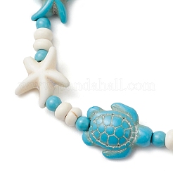 Perline turchese sintetico Elasticizzato bracciali&nbsp;BJEW-JB12018-02