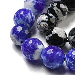 Граненые бусины из натурального огненного агата с треском&nbsp;G-F447-12mm-G