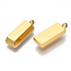 ステンレスペンダント201個  直方体の  ゴールドカラー  19x6.5x4.5mm  穴：2mm&nbsp;STAS-N088-33G-NR