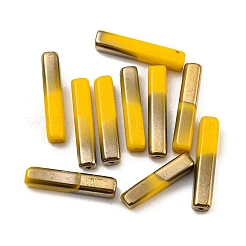 電気メッキガラスビーズ  多面カット  長方形  ゴールド  19.5~20x4x4mm  穴：1mm&nbsp;GLAA-D024-02B