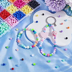 1680шт набор из 24-х цветных непрозрачных акриловых бусин&nbsp;MACR-SP0001-50A