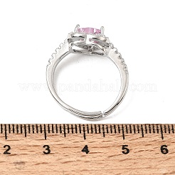 Messing Micro Pave Zirkonia Manschette offene Ringe&nbsp;CU-CBA5C10-04P