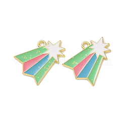 Pendentifs en émail d'alliage de placage de support de thème de noël&nbsp;PALLOY-O109-21LG