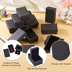 Личи текстурированная бумага ювелирные изделия кольца серьги коробки для хранения CON-TAC0001-22A