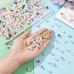 270 шт. 9-цветные матовые стеклянные бусины с эффектом кракле&nbsp;DGLA-YW0001-34
