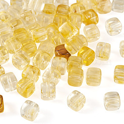 60個透明アクリルビーズ  キューブ  ダークチソウ  6x6x6.5mm  穴：1.5mm&nbsp;OACR-TA0004-88A