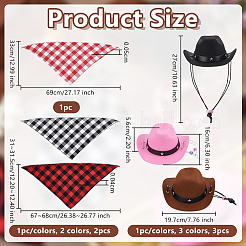 3 bandana per animali domestici in cotone con motivo tartan bicolore&nbsp;AJEW-OC0015-57