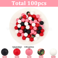 Круглые силиконовые фокусные бусины&nbsp;SIL-SP0001-16B