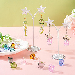 16 шт. двухцветные стеклянные бусины для изготовления колокольчиков&nbsp;GLAA-BY0001-04