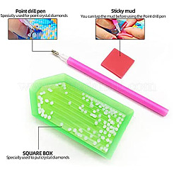 Pittura diamante fai da te appeso rete/rete intrecciata con kit pendenti di piume&nbsp;DIY-I084-11