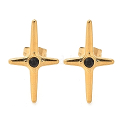 Серьги-гвоздики из нержавеющей стали 304 крест&nbsp;EJEW-F361-07G