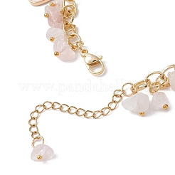 Rose naturelle perles de pépites de quartz bracelets&nbsp;BJEW-JB13155-02