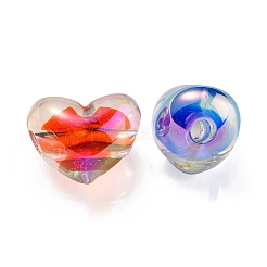 Двухцветное УФ-покрытие прозрачные акриловые европейские бусины&nbsp;OACR-F004-06