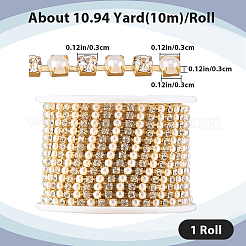 Пластиковые цепочки для чашек с жемчугом и стразами CH-WH0013-01B-G