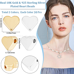 60шт 2 цвета латунные бусины&nbsp;KK-BBC0022-42