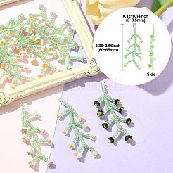 10 Farbe: handgefertigte Blumenanhänger aus Glasperlen&nbsp;PALLOY-CJ00092