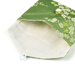 梅の花の刺繍入りシルク布封筒、スナップボタン付きジュエリー収納バッグ  長方形  ミックスカラー  9.5~10.5x11.5~12.5x0.9~1cm&nbsp;ABAG-N008-10x12-D01