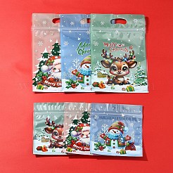 50 шт. 2 стиля пластиковых пакетов с застежкой-молнией на рождественскую тематику ABAG-FS0001-07