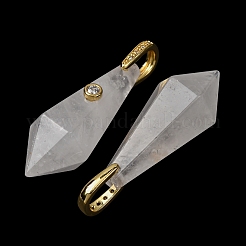 Breloques pendantes européennes en perles de cristal de quartz naturel&nbsp;GG-CBA9389-03G