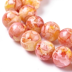 Непрозрачные с напылением стеклянные бусины GLAA-WH0015-43K