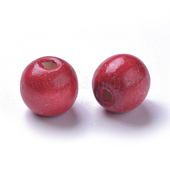 Perles en bois naturel teint&nbsp;WOOD-Q006-16mm-01-LF