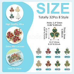 32 stücke 8 stile legierung strass anhänger&nbsp;ALRI-TA0001-45