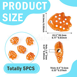 5 pièces de perles en porcelaine faites à la main&nbsp;PORC-TADJ0001-05D