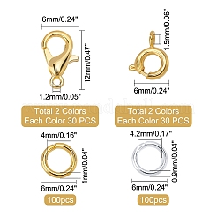 Комплекты металлических застежек для ювелирных изделий KK-PH0001-54