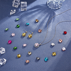 192шт 12 цвета стеклянные кабошоны со стразами&nbsp;GLAA-PH0004-35