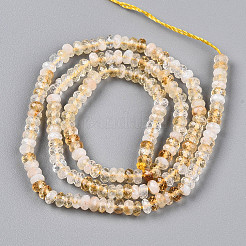 Природный желтый кварц нитей бисера G-T141-43