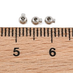 真鍮製つぶし玉カシメ玉  ラウンド  プラチナメッキ  3.5x3x3mm  穴：0.6mm&nbsp;KK-CBA7BFE-02B-P