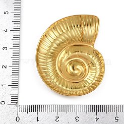 オーシャン 304 ステンレススチールペンダント  ゴールドカラー  巻き貝  36x5mm  穴：6mm&nbsp;STAS-D377-02B-G