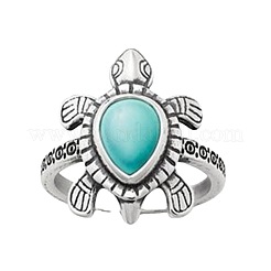 Кольца из ретро-сплава и синтетической бирюзы&nbsp;FS-WG1C352-04