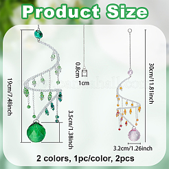 2 atrapasol colgante de lágrima de vidrio de 2 colores&nbsp;HJEW-OC0001-52