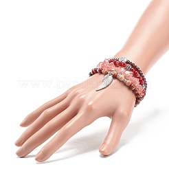 4 stücke 4 stil natürliche gemischte edelstein perlen stretch armbänder set&nbsp;BJEW-JB08878